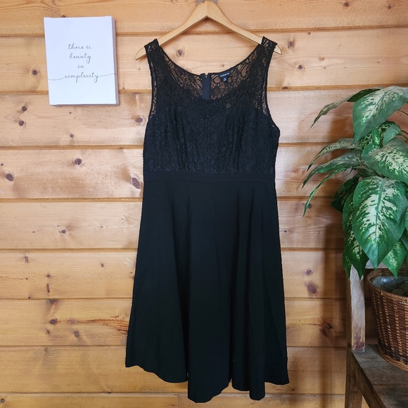 torrid Dresses & Skirts - Torrid Black Floral Lace Illusion Neck Sweetheart Empire A-Line Dress Plus Sz 16